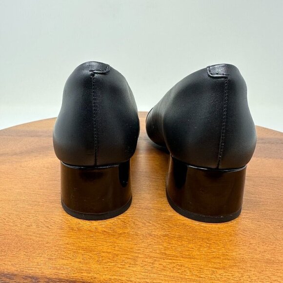 Clarks Marilyn Sara Black Pumps Size 8 Chunky heel Comfort Office Preppy - Picture 7 of 12